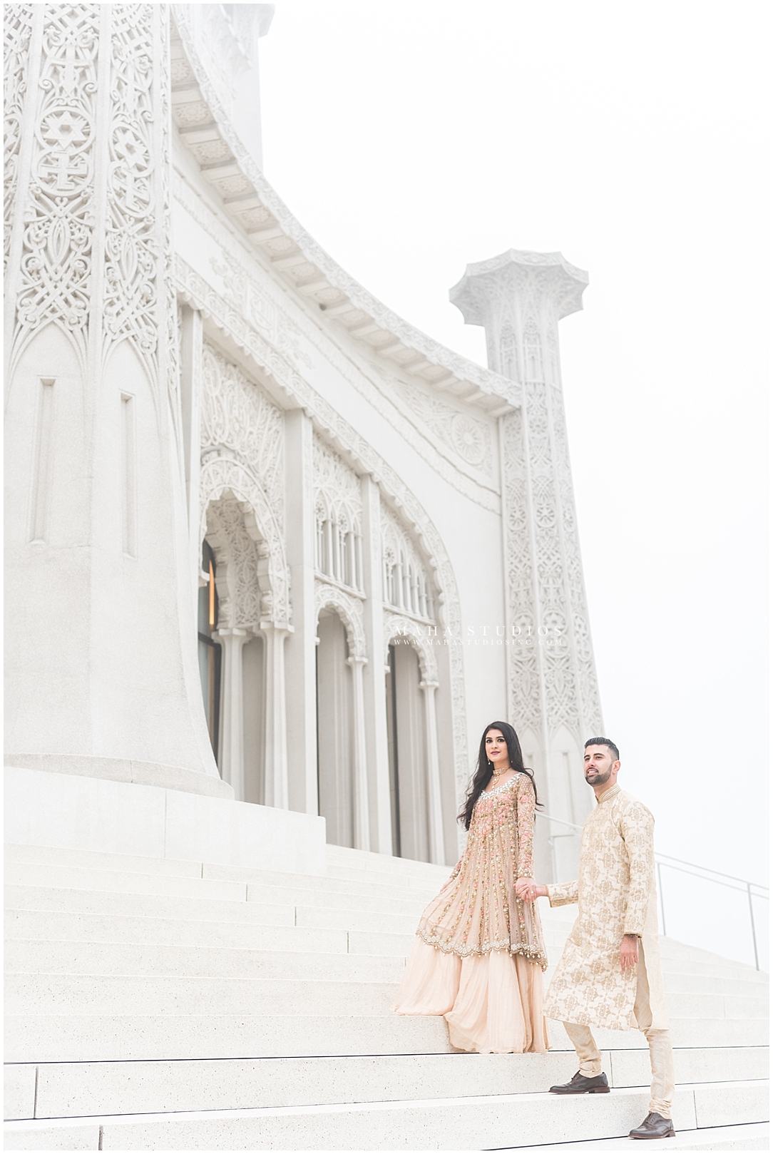 Chicago engagement photos Bahai Temple Maha Studios Chicago Indian Wedding Photographer
