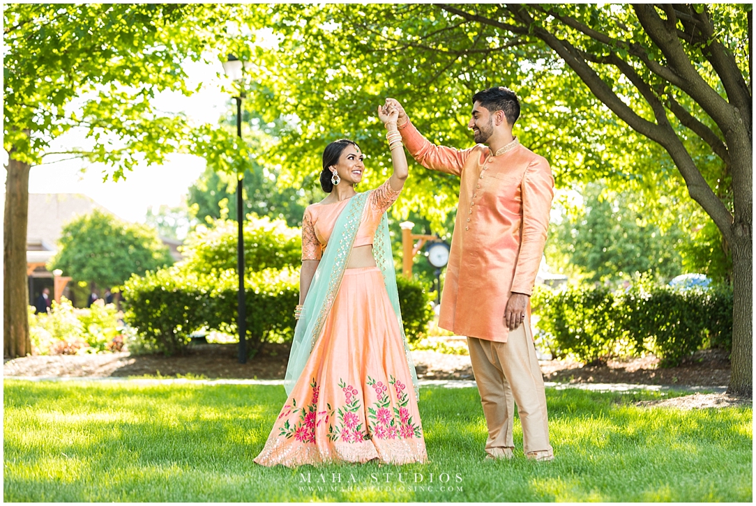 Chicago Indian Engagement Photos near Ashyana Banquets by Maha Studios