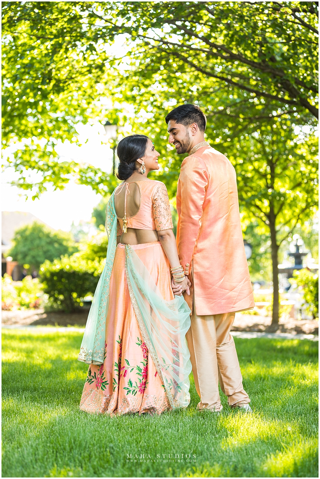 Chicago Indian Couple Pose by Maha Studios