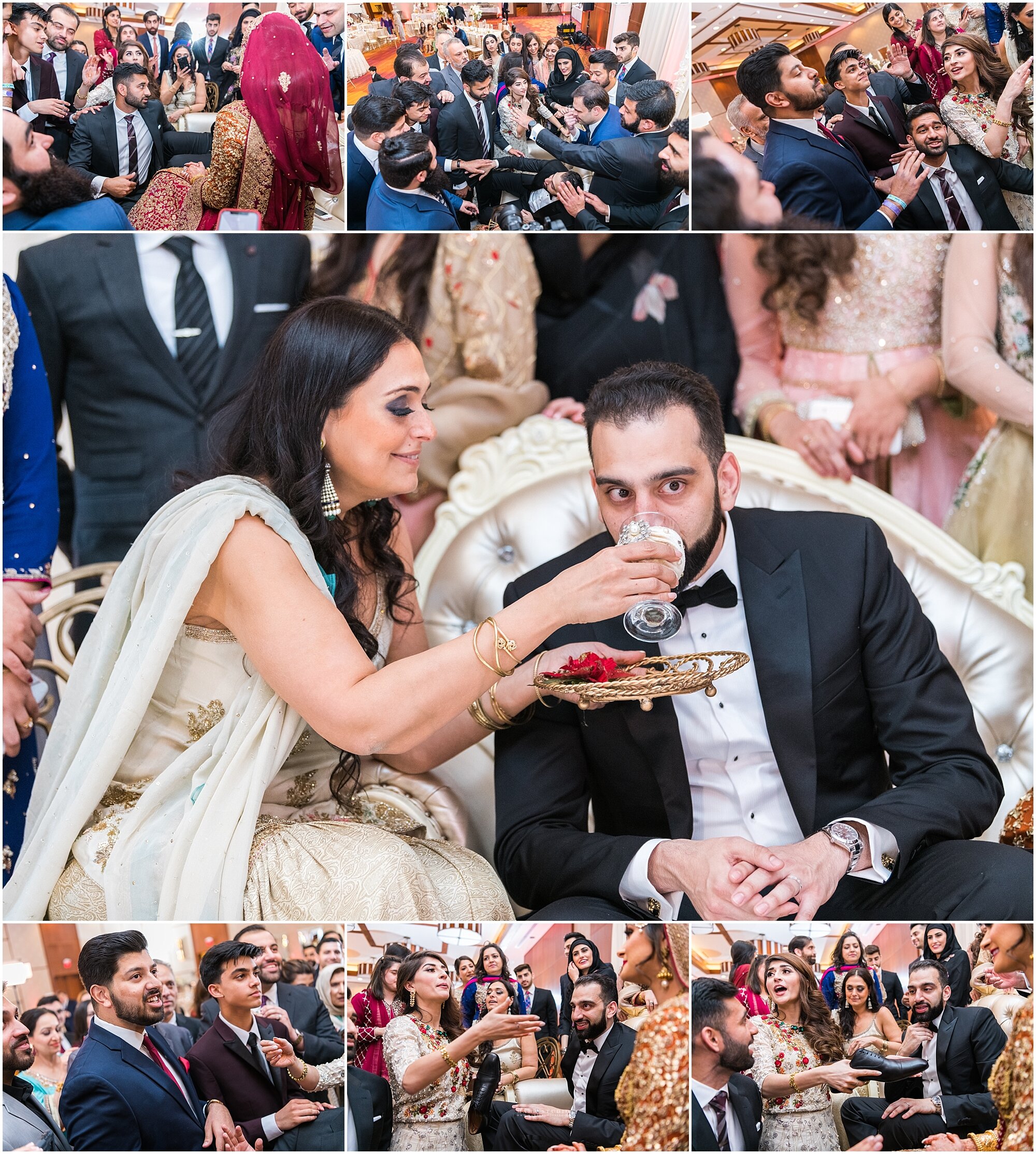 Traditional Pakistani wedding traditions during a wedding such as jhoota Chupai and dhood pilai