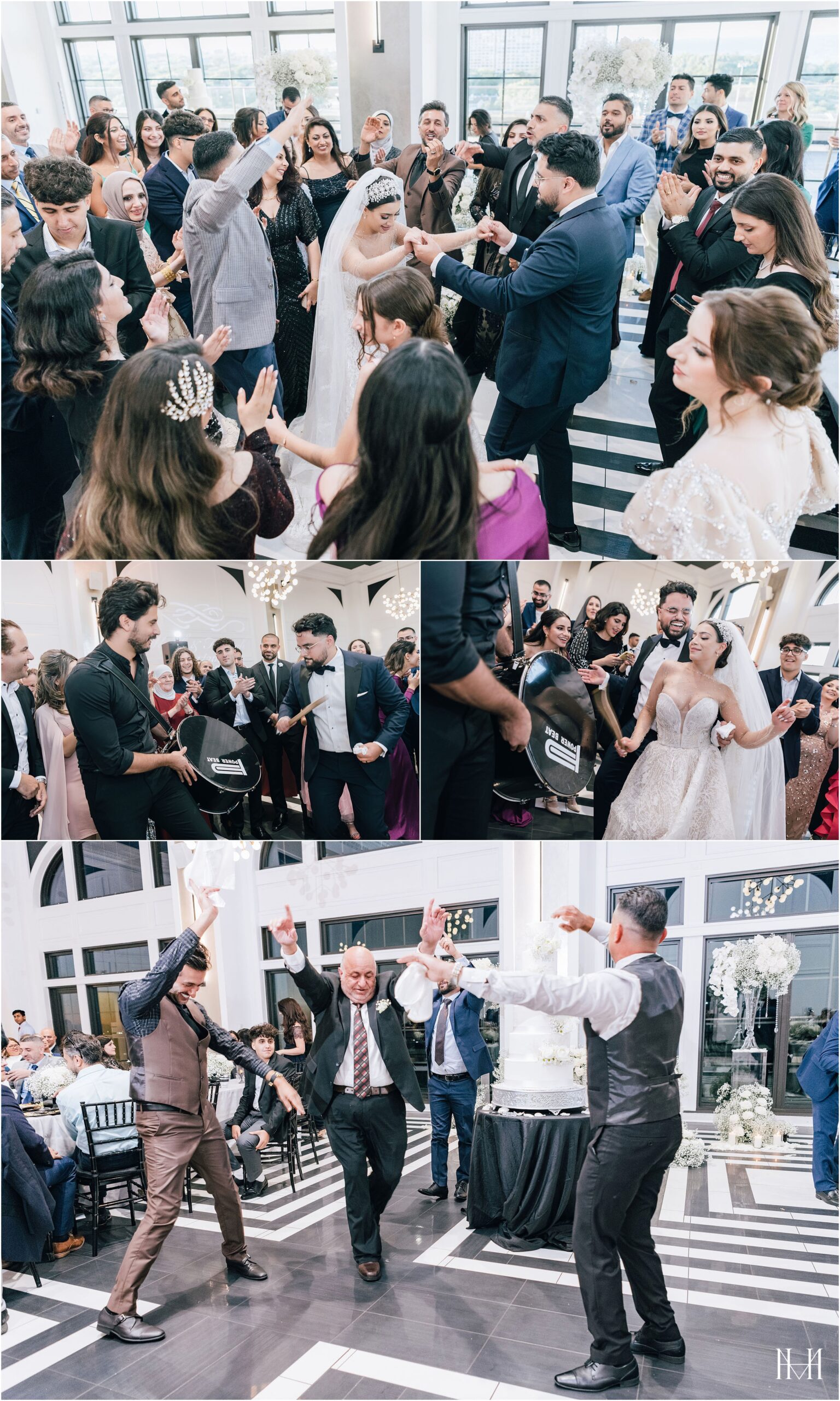 Wedding Reception dancing at The Penthouse Hyde Park photographed by Chicago wedding photographers Maha Studios