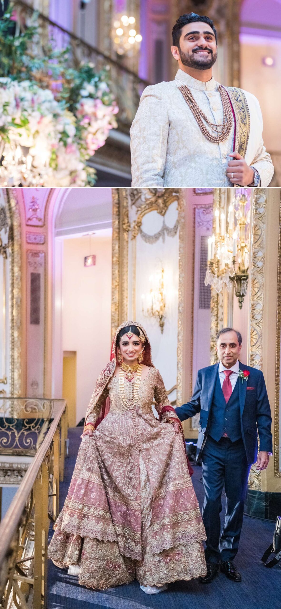 pakistani bridal entrance at luxury chicago wedding by Maha Studios