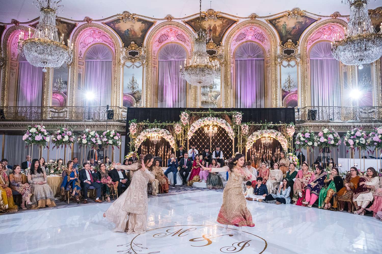 wedding dance performances in grand ballroom at Hilton chicago