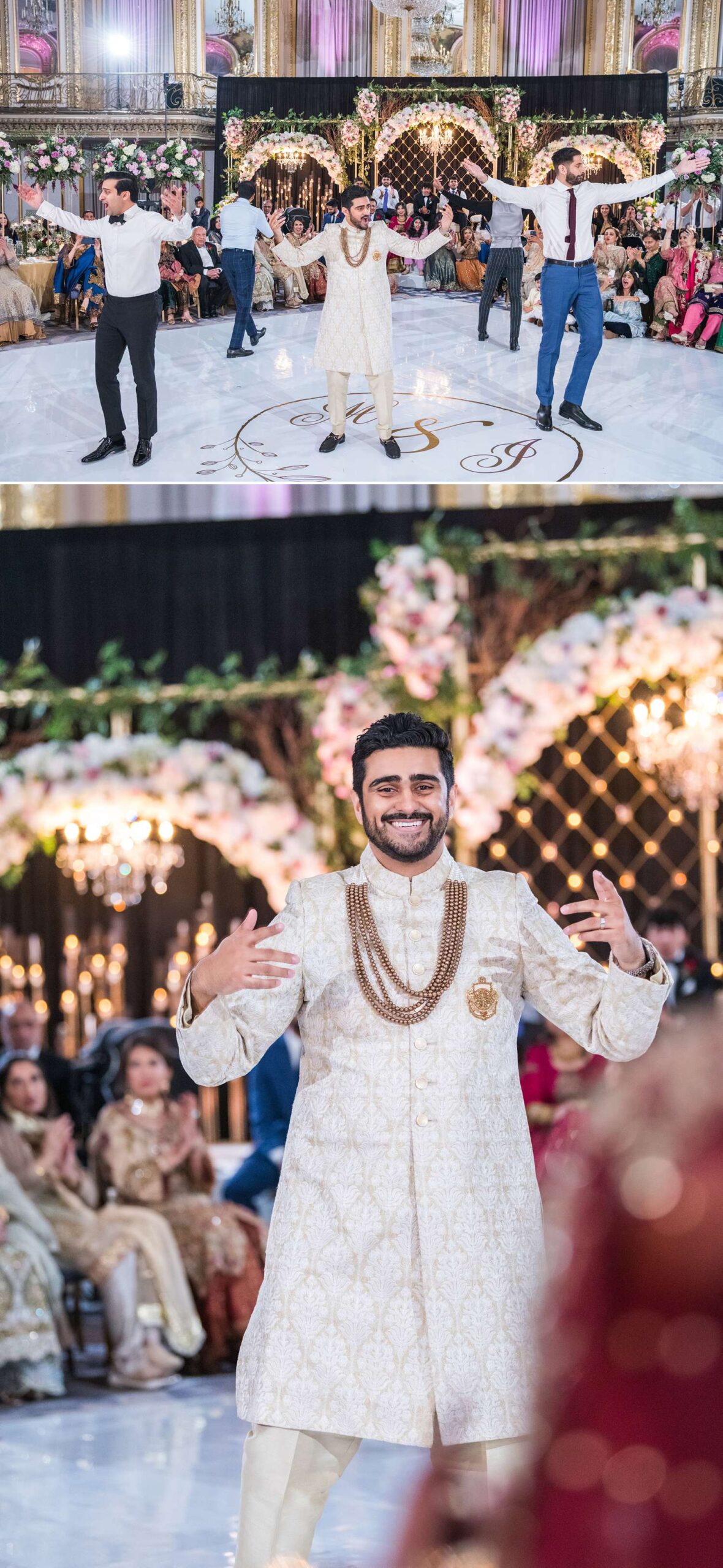 Pakistani groom dancing at his wedding in Hilton chicago