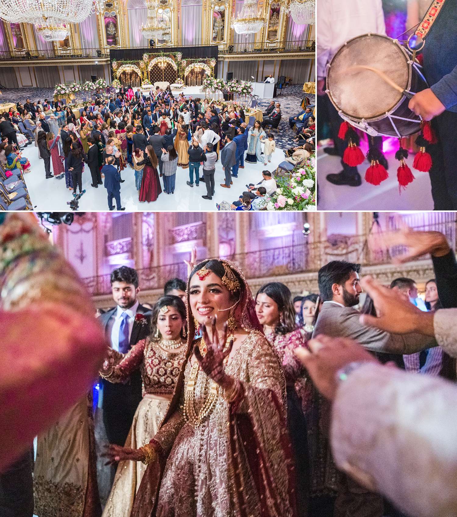 pakistani bride dancing happily at her wedding