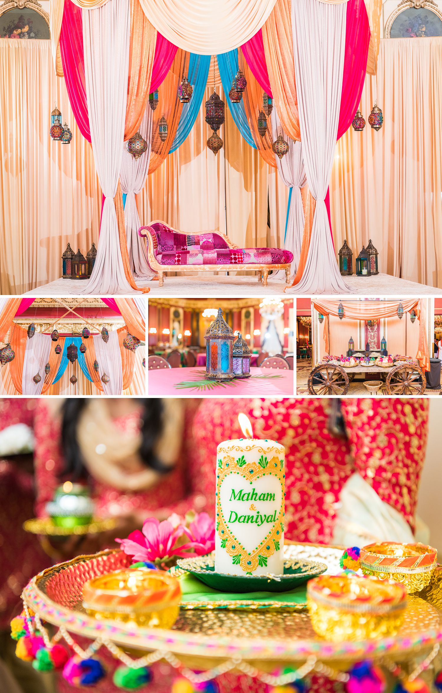 Palmer House Chicago Mehndi Party Decor photographed by Maha Studios