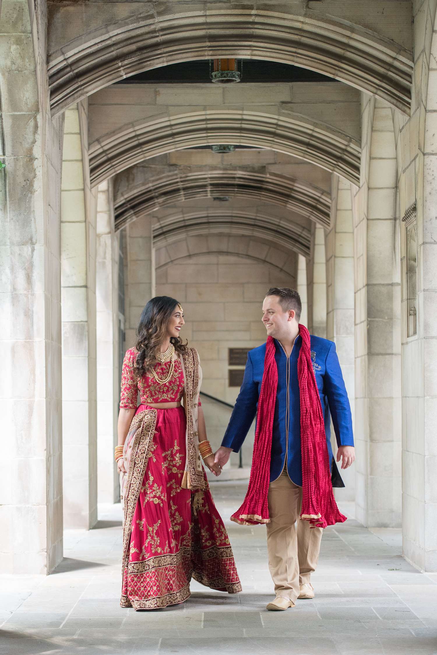 Indian and American wedding couple portrait in Chicago by Maha Studios