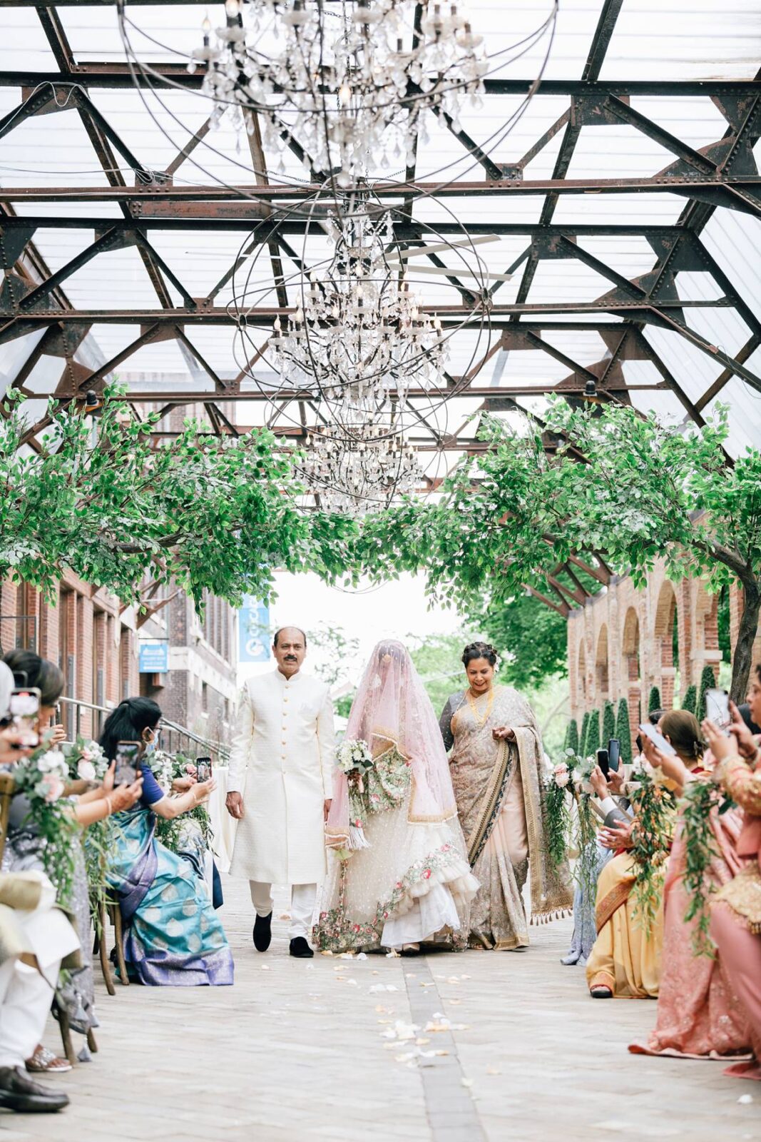 muslim brides entrance at Chicago Sculpture Garden Nikkah