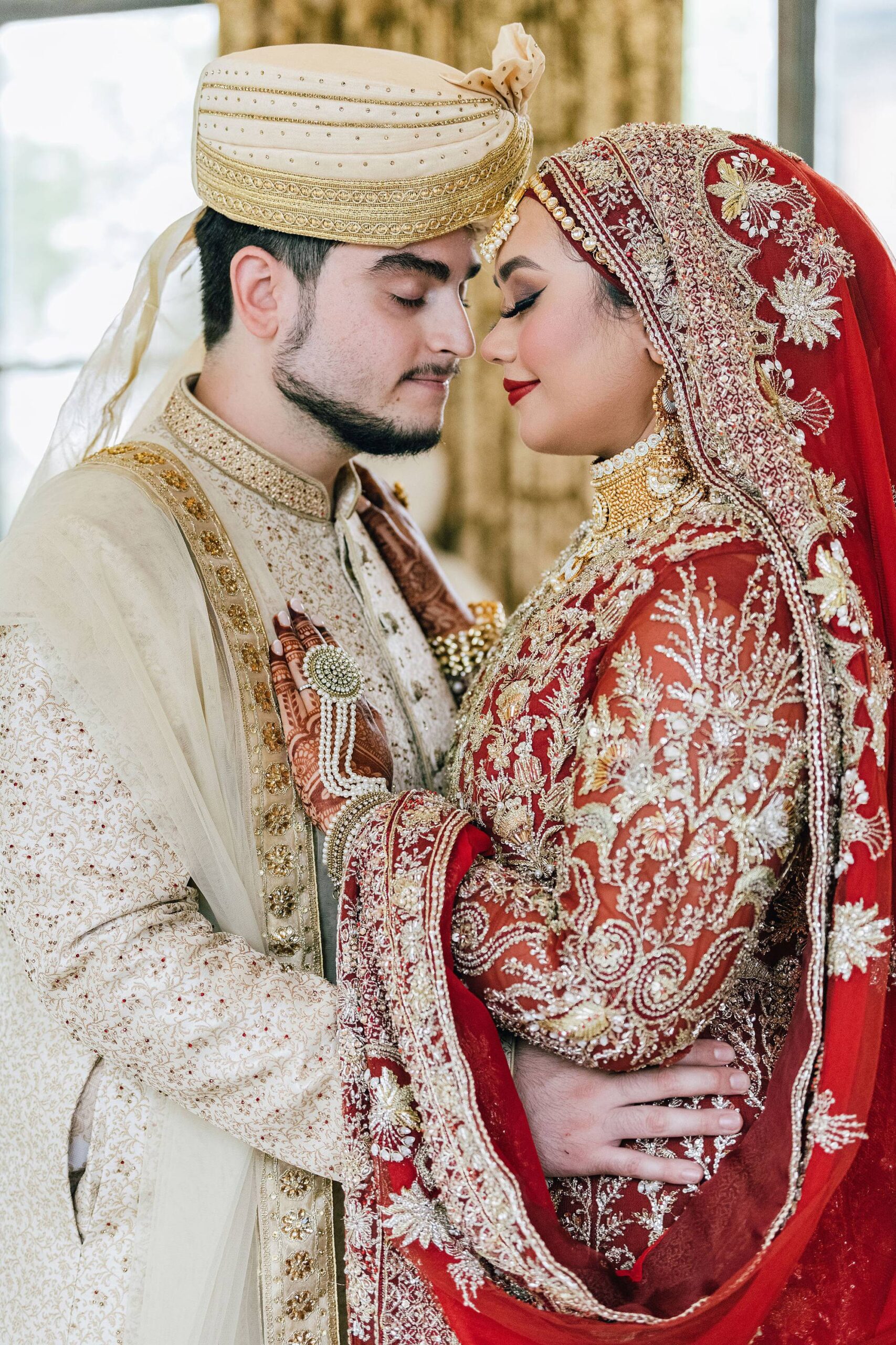 Muslim Couple Wedding Portrait at Cuneo Mansion