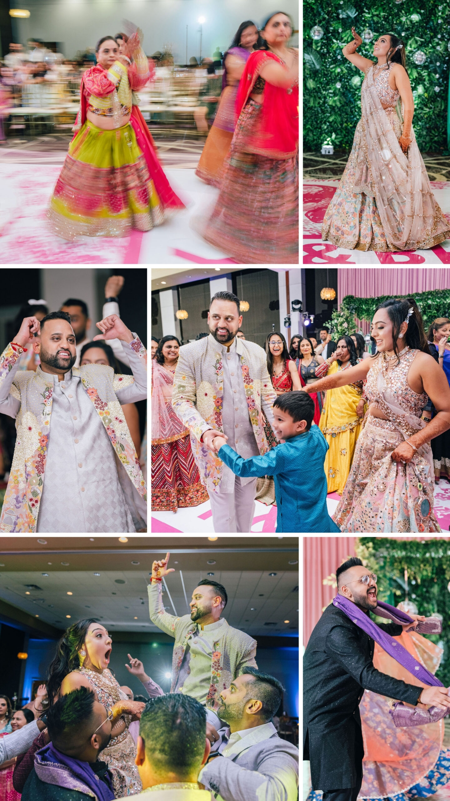 Guests dancing at Sangeet at Westin Lombard