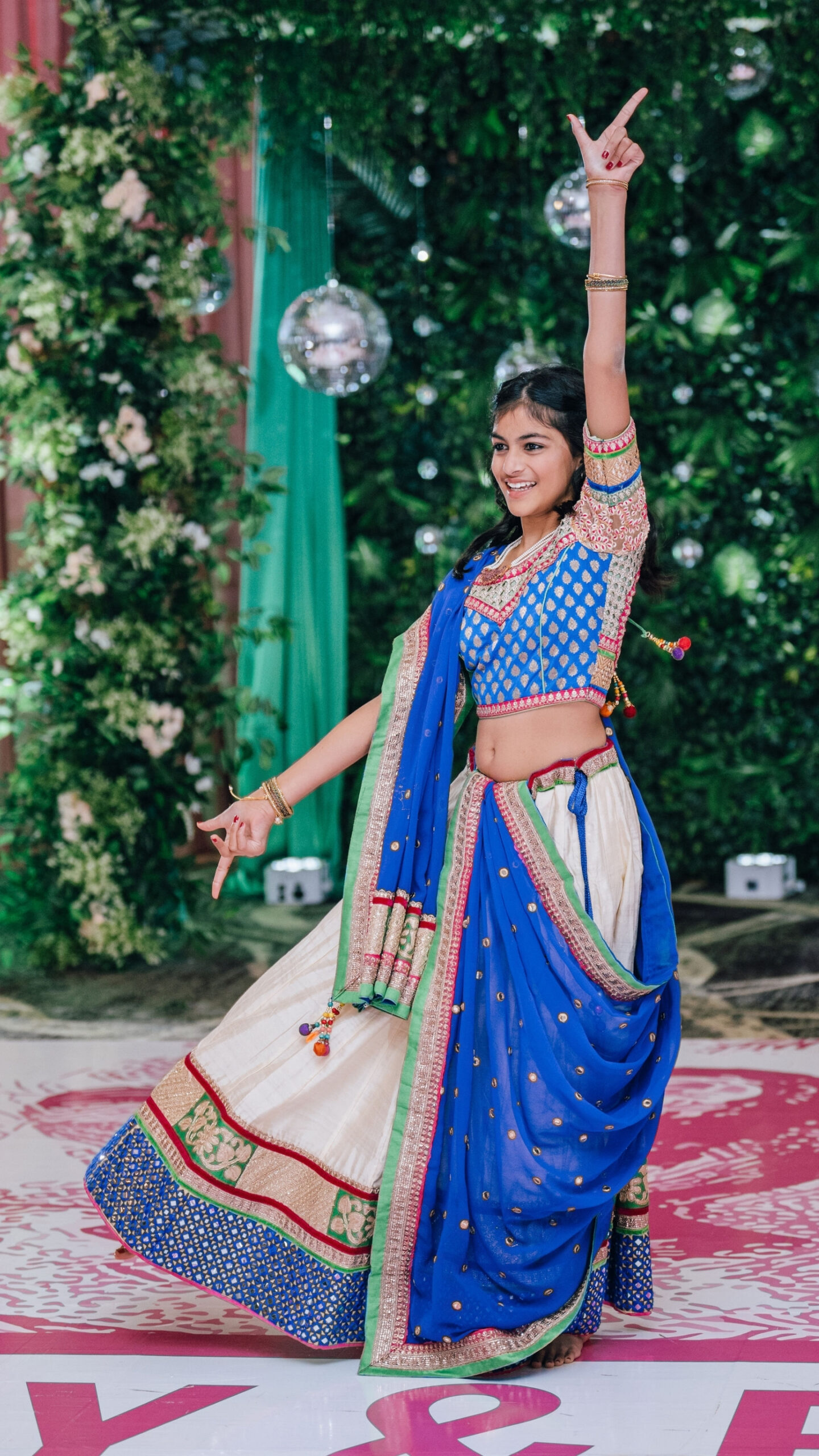 Girl dancing at Sangeet