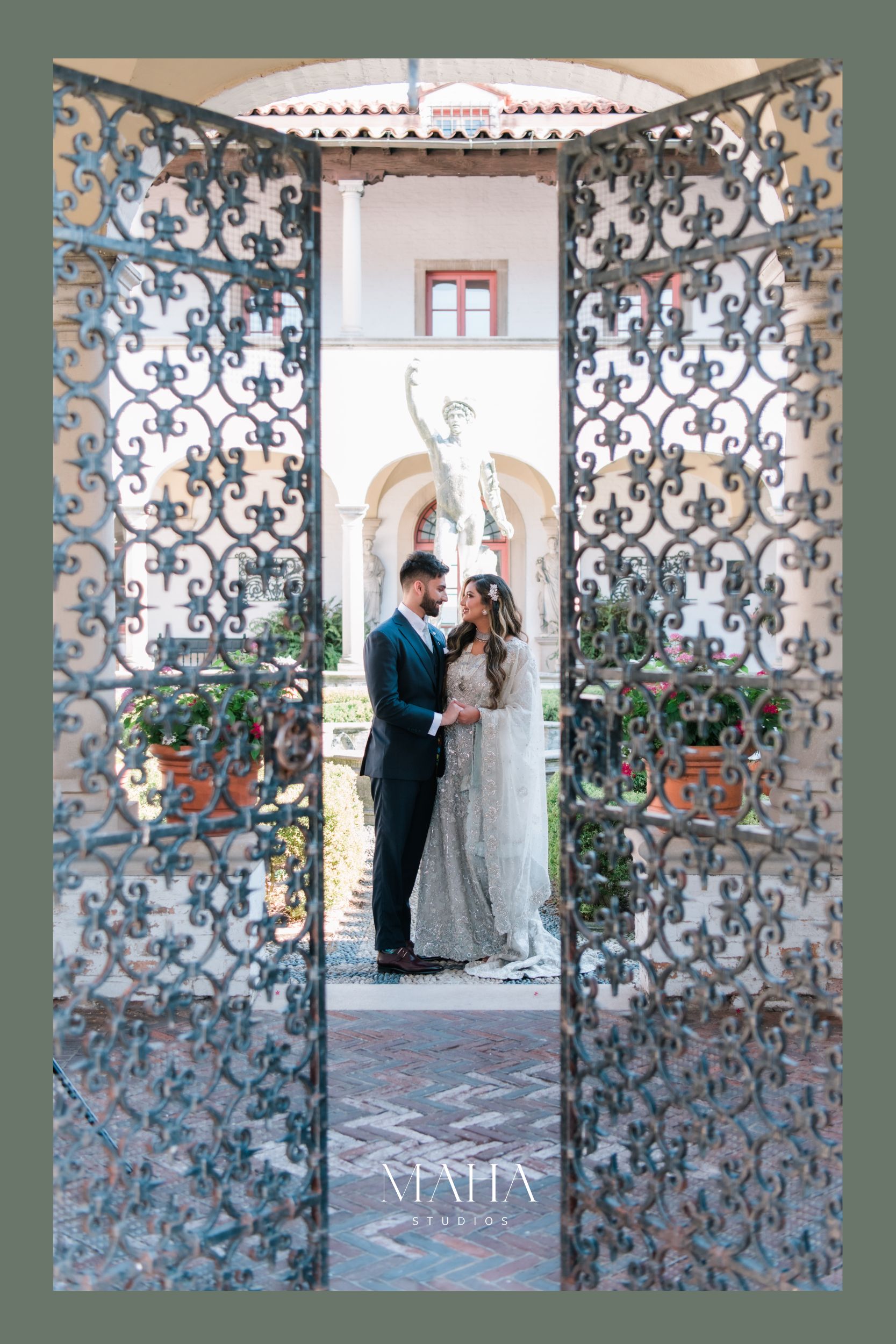 Dreamy and romantic Villa Terrace wedding photos in Milwaukee captured by Maha Studios, featuring elegant details and candid moments of the couple.