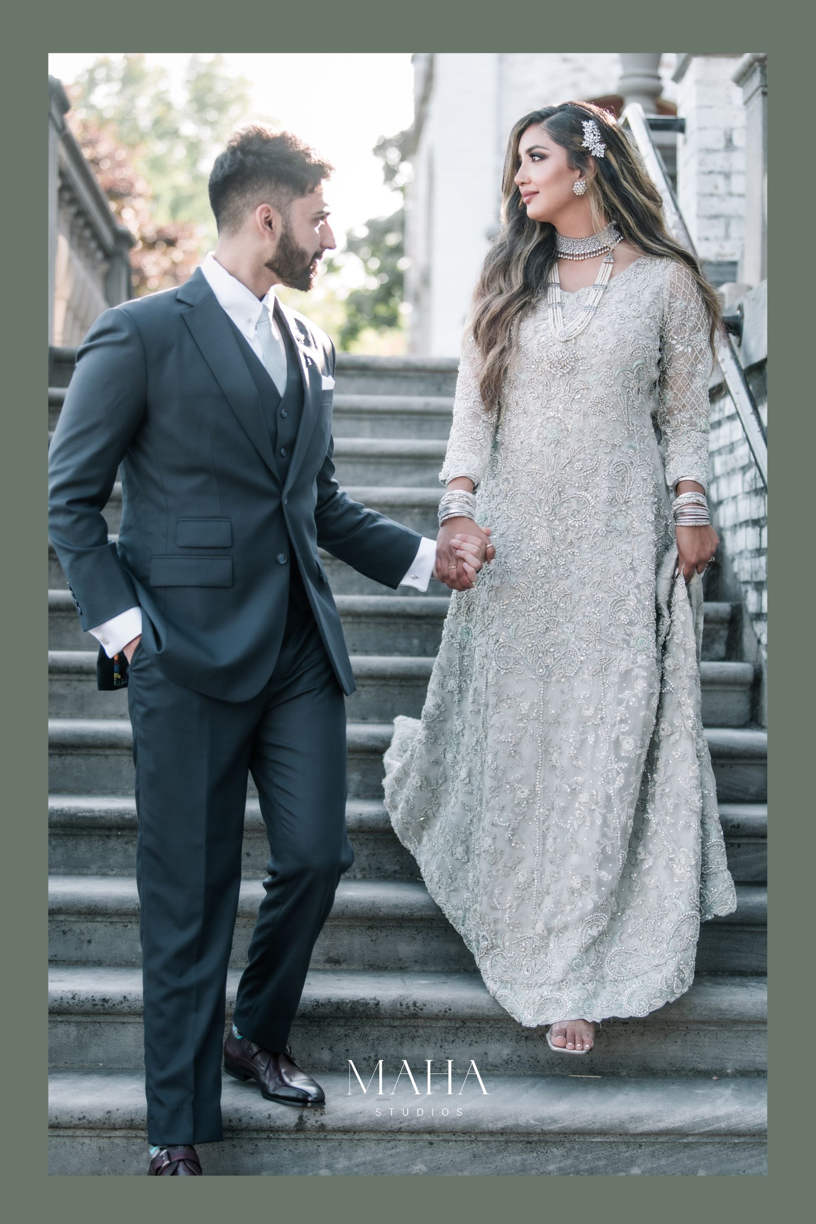 Dreamy and romantic Villa Terrace wedding photos in Milwaukee captured by Maha Studios, featuring elegant details and candid moments of the couple.