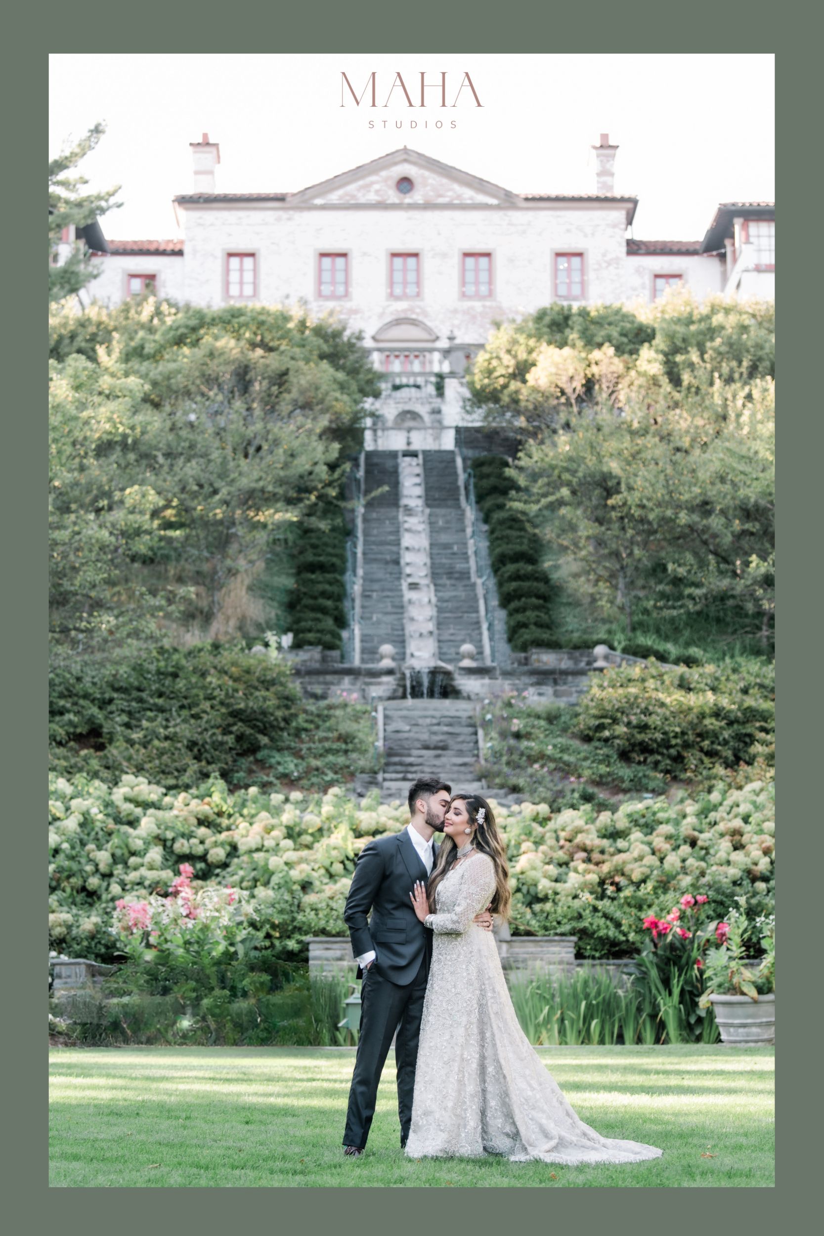 Dreamy and romantic Villa Terrace wedding photos in Milwaukee captured by Maha Studios, featuring elegant details and candid moments of the couple.