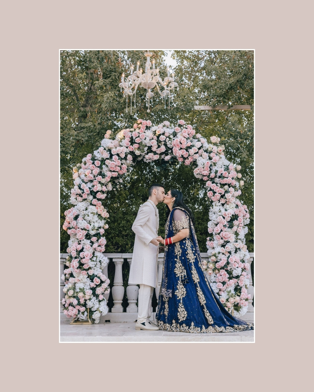 Bride and groom kiss photos at Ashley Castle in Chandler Arizona by Maha Studios