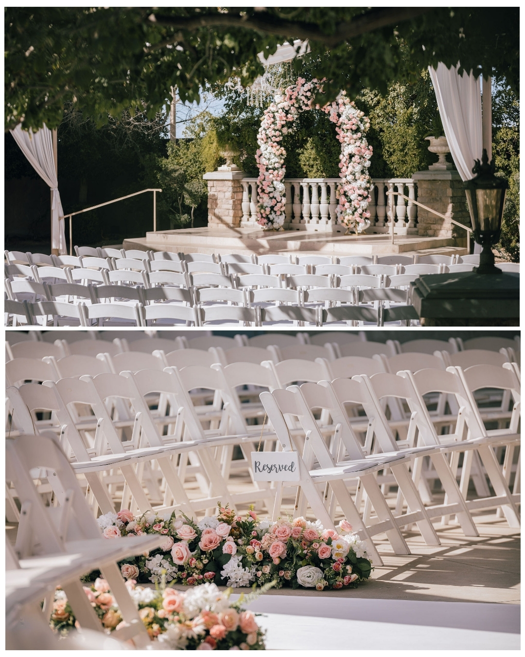 Outdoor Garden Ceremony photos at Ashley Castle in Chandler Arizona by Maha Studios