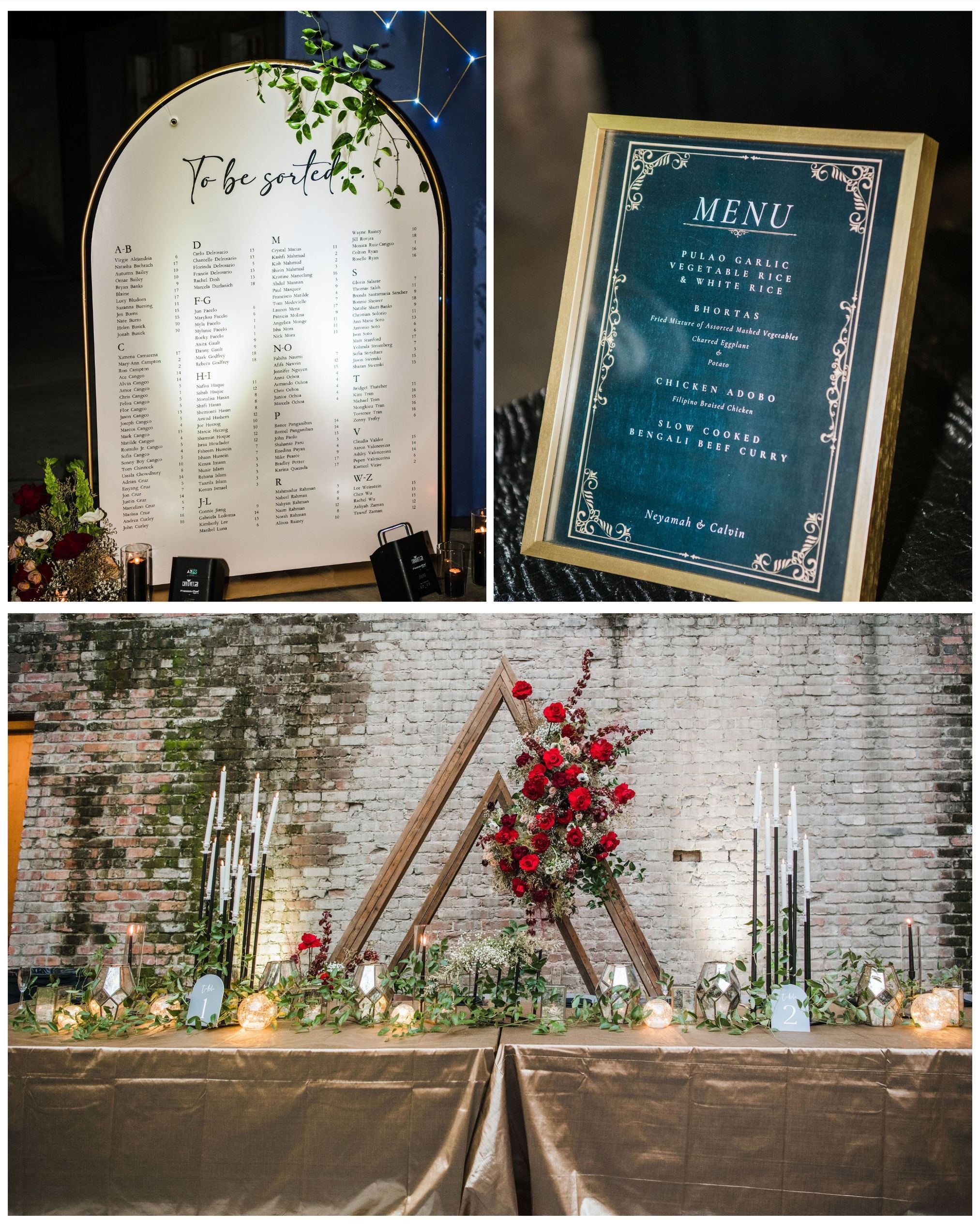 Monroe street abbey wedding reception decor Maha studios
