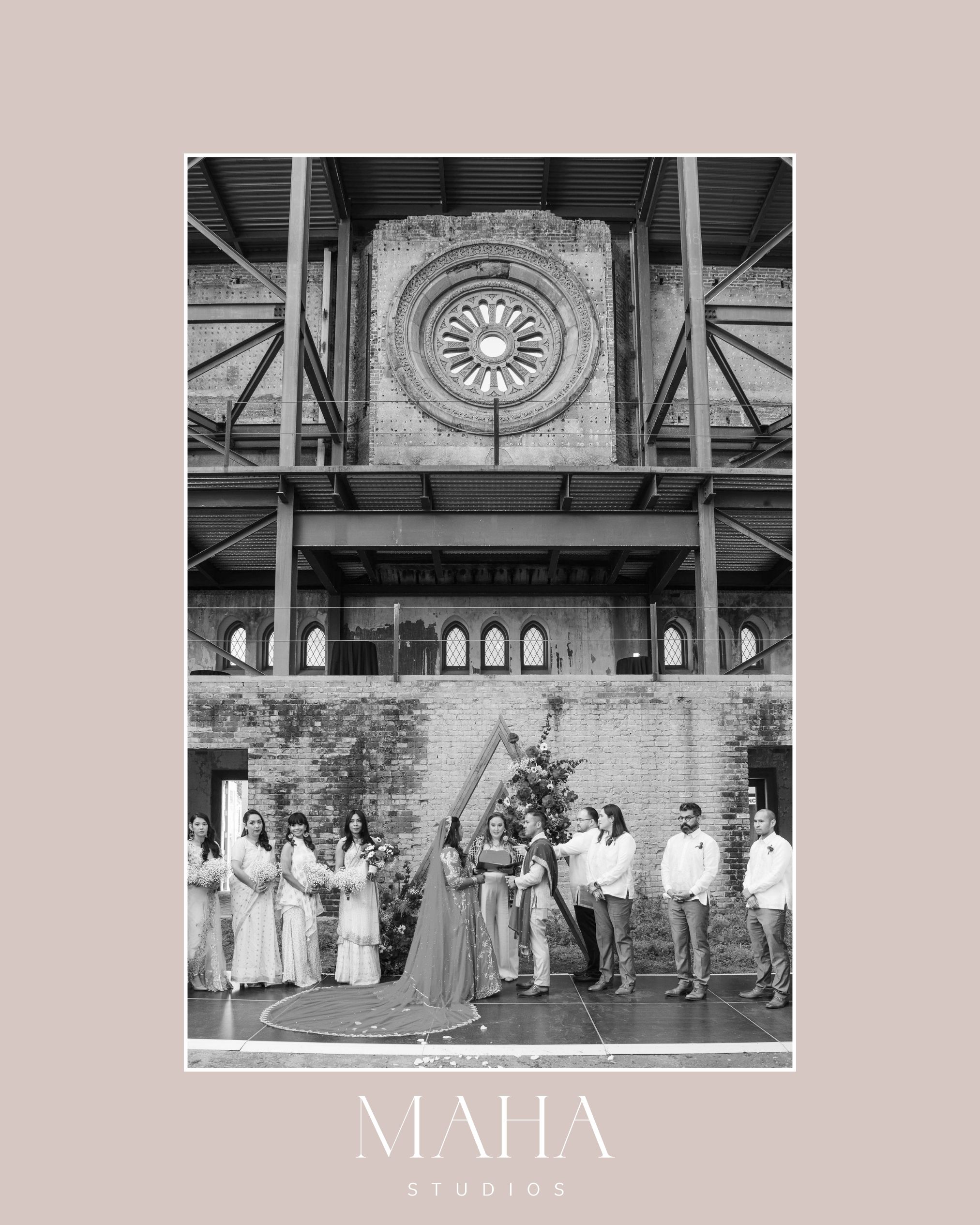 Monroe street abbey multicultural wedding ceremony Maha studios