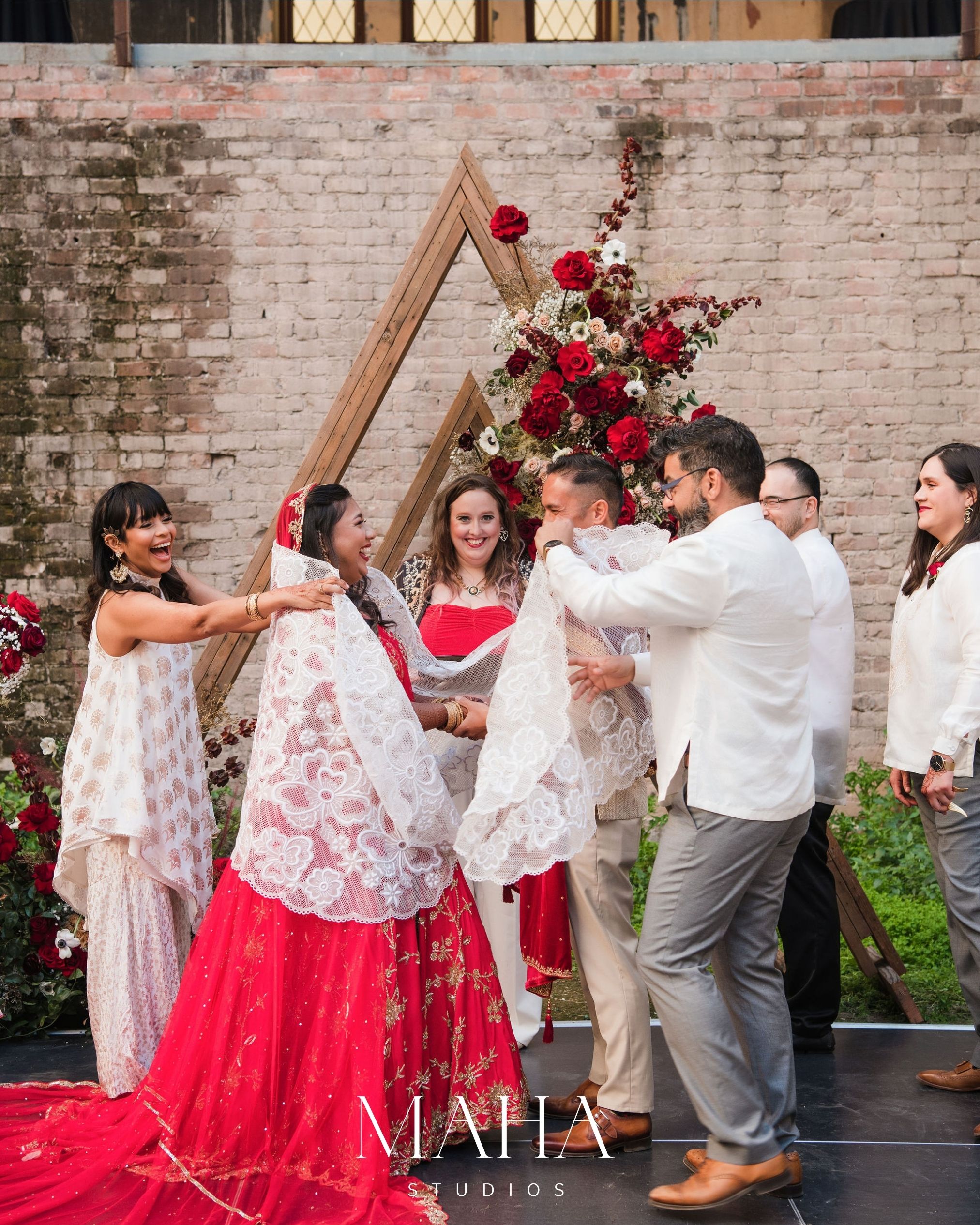 Monroe street abbey multicultural wedding ceremony Maha studios